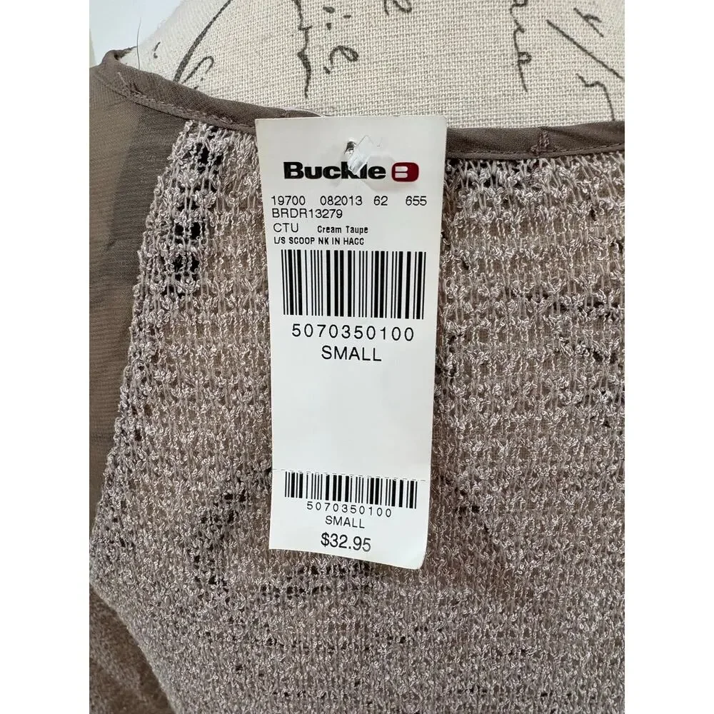 NWT BKE The Buckle Sheer Tan Sweater Size Small